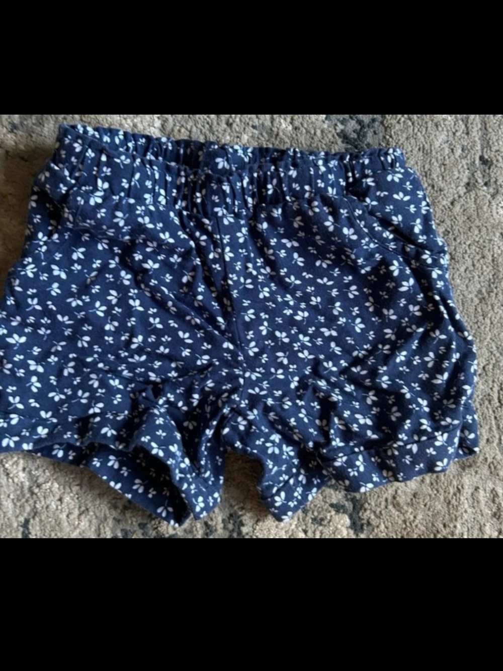 wonder nation Navy Blue Floral High-Waist Ruffle Shorts